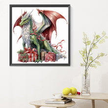 Load image into Gallery viewer, Diamond Painting - Full Round - Christmas gift giving dragon (30*30CM)
