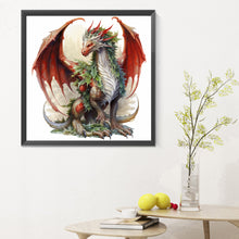 Load image into Gallery viewer, Diamond Painting - Full Round - Christmas gift giving dragon (30*30CM)
