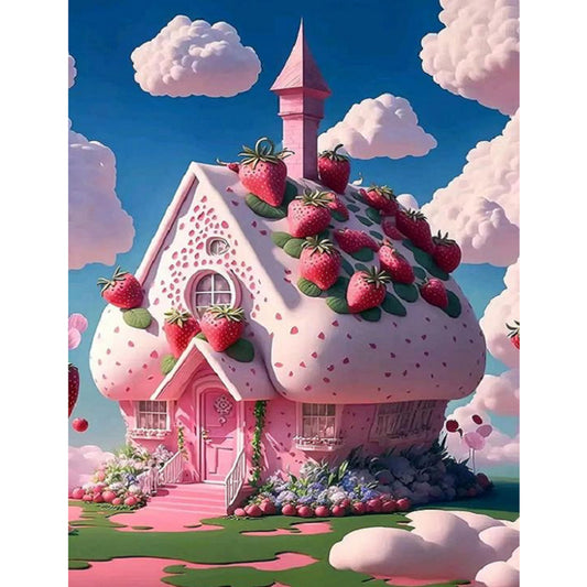 Diamond Painting - Full Square - Cream strawberry house (30*40CM)
