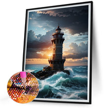Load image into Gallery viewer, Diamond Painting - Full Round - seaside lighthouse (30*40CM)
