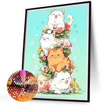 Load image into Gallery viewer, Diamond Painting - Full Round - cat trio (30*40CM)
