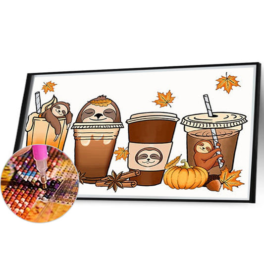 Diamond Painting - Full Round - sloth drink cup (50*30CM)