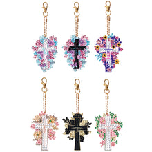 Load image into Gallery viewer, 6PCS Diamond Painting Keychain Double Sided Rhinestone Painting Keychain Pendant
