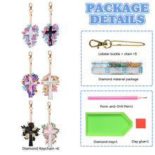 Load image into Gallery viewer, 6PCS Diamond Painting Keychain Double Sided Rhinestone Painting Keychain Pendant
