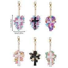 Load image into Gallery viewer, 6PCS Diamond Painting Keychain Double Sided Rhinestone Painting Keychain Pendant

