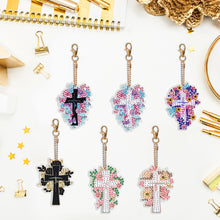 Load image into Gallery viewer, 6PCS Diamond Painting Keychain Double Sided Rhinestone Painting Keychain Pendant
