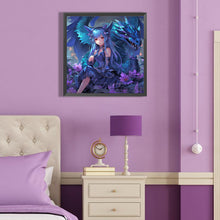 Load image into Gallery viewer, Diamond Painting - Full Round - dragon and girl (40*40CM)
