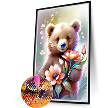 Load image into Gallery viewer, Diamond Painting - Full Round - flower and bear (40*60CM)
