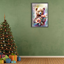 Load image into Gallery viewer, Diamond Painting - Full Round - flower and bear (40*60CM)
