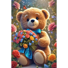 Load image into Gallery viewer, Diamond Painting - Full Round - Bear with bouquet (40*60CM)
