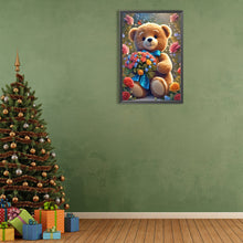 Load image into Gallery viewer, Diamond Painting - Full Round - Bear with bouquet (40*60CM)
