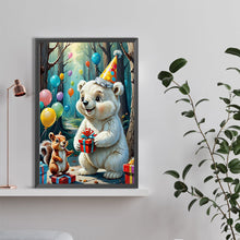 Load image into Gallery viewer, Diamond Painting - Full Round - White bear having a party (40*60CM)
