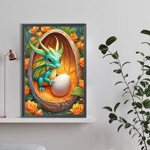 Load image into Gallery viewer, Diamond Painting - Full Round - The blue dragon guarding the dragon egg (40*60CM)
