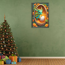 Load image into Gallery viewer, Diamond Painting - Full Round - The blue dragon guarding the dragon egg (40*60CM)
