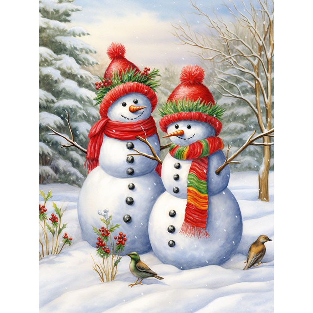 Diamond Painting - Full Round - Two snowmen (30*40CM)