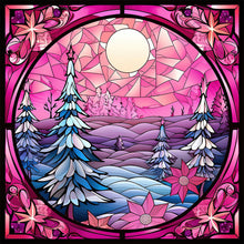 Load image into Gallery viewer, Diamond Painting - Full Square - Pink winter glass art (40*40CM)
