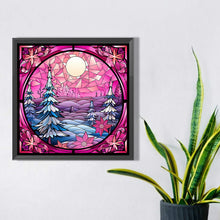 Load image into Gallery viewer, Diamond Painting - Full Square - Pink winter glass art (40*40CM)
