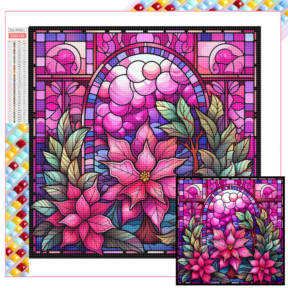 Diamond Painting - Full Square - Pink winter glass art (40*40CM)