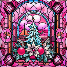 Load image into Gallery viewer, Diamond Painting - Full Square - Pink winter glass art (40*40CM)
