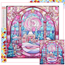 Load image into Gallery viewer, Diamond Painting - Full Square - Pink winter glass art (40*40CM)
