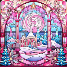 Load image into Gallery viewer, Diamond Painting - Full Square - Pink winter glass art (40*40CM)
