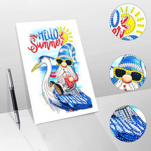 Load image into Gallery viewer, 50 Pages A5 Special Shaped Diamond Painting Diary Book for Teens (Seaside Gnome)
