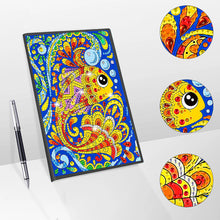 Load image into Gallery viewer, 50 Pages A5 Special Shaped Diamond Painting Diary Book for Teens (Abstract Carp)

