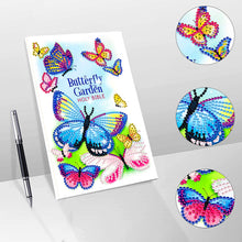 Load image into Gallery viewer, 50 Pages A5 Special Shaped Diamond Painting Diary Book (Butterfly Gardens)
