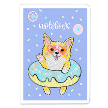 Load image into Gallery viewer, 50 Pages A5 Special Shaped Diamond Painting Diary Book (Cartoon Donut Corgi)
