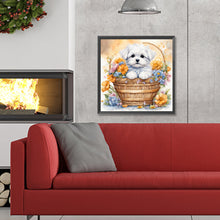 Load image into Gallery viewer, Diamond Painting - Full Round - dog in basket (30*30CM)
