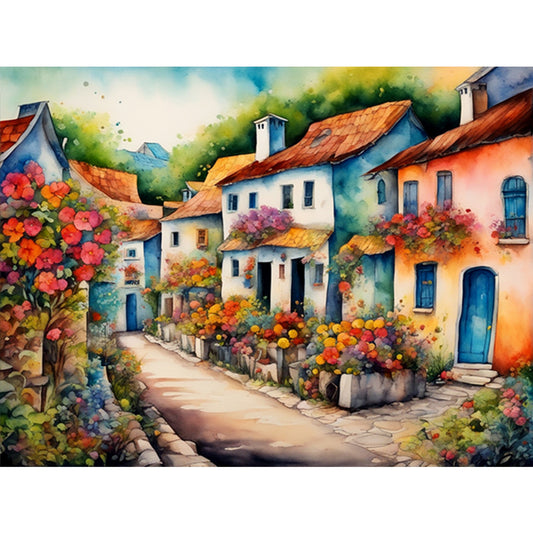 Diamond Painting - Full Round - rural town (40*30CM)
