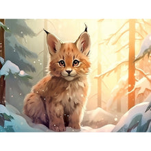 Load image into Gallery viewer, Diamond Painting - Full Round - snow animal cat (40*30CM)
