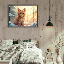 Load image into Gallery viewer, Diamond Painting - Full Round - snow animal cat (40*30CM)
