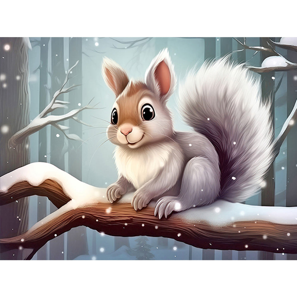 Diamond Painting - Full Round - Snow animal squirrel (40*30CM)