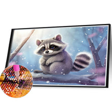 Load image into Gallery viewer, Diamond Painting - Full Round - Snow animal raccoon (40*30CM)
