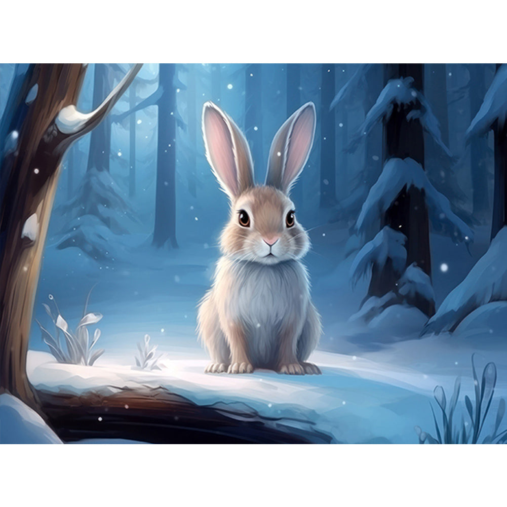 Diamond Painting - Full Round - snow animal rabbit (40*30CM)