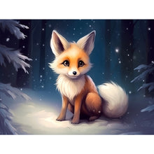 Load image into Gallery viewer, Diamond Painting - Full Round - snow animal fox (40*30CM)
