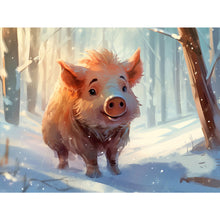 Load image into Gallery viewer, Diamond Painting - Full Round - snow animal wild boar (40*30CM)
