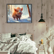 Load image into Gallery viewer, Diamond Painting - Full Round - snow animal wild boar (40*30CM)
