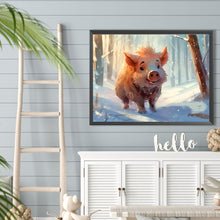 Load image into Gallery viewer, Diamond Painting - Full Round - snow animal wild boar (40*30CM)
