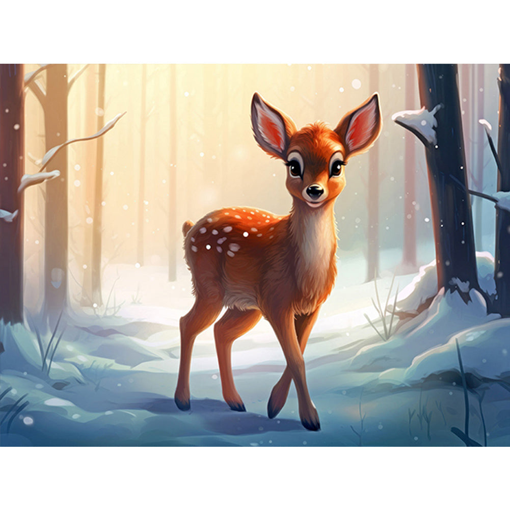 Diamond Painting - Full Round - snow animal elk (40*30CM)