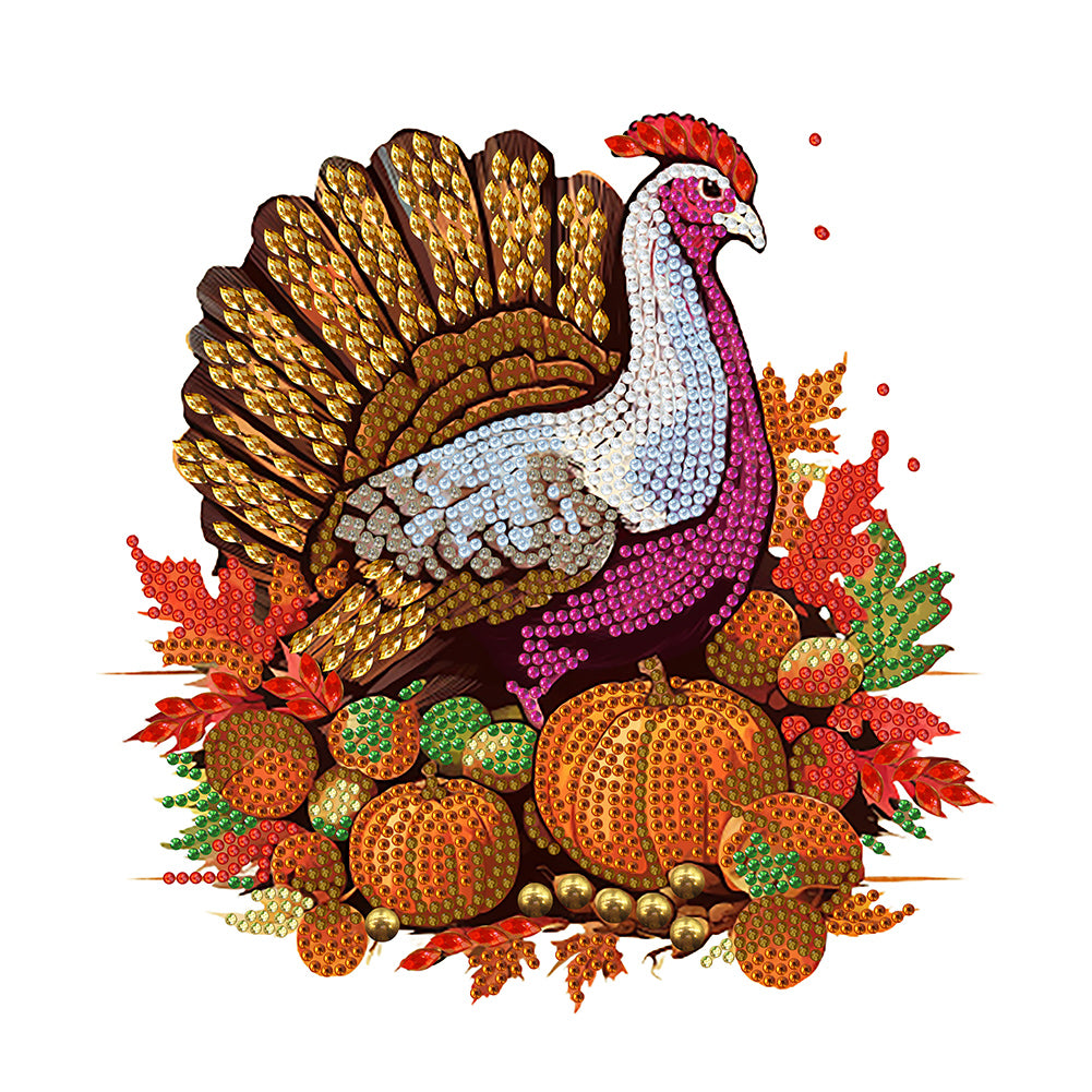 Diamond Painting - Partial Special Shaped - pumpkin turkey (30*30CM)