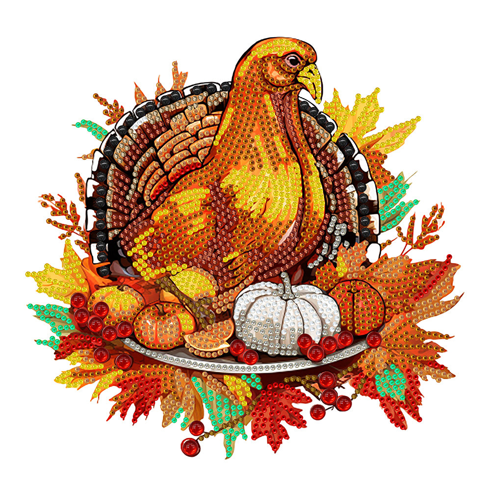 Diamond Painting - Partial Special Shaped - pumpkin turkey (30*30CM)