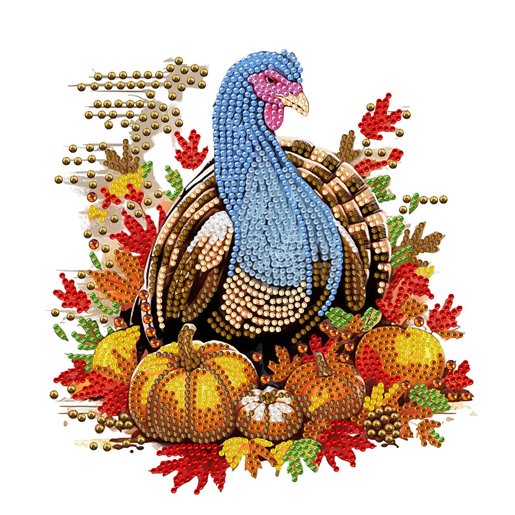 Diamond Painting - Partial Special Shaped - pumpkin turkey (30*30CM)