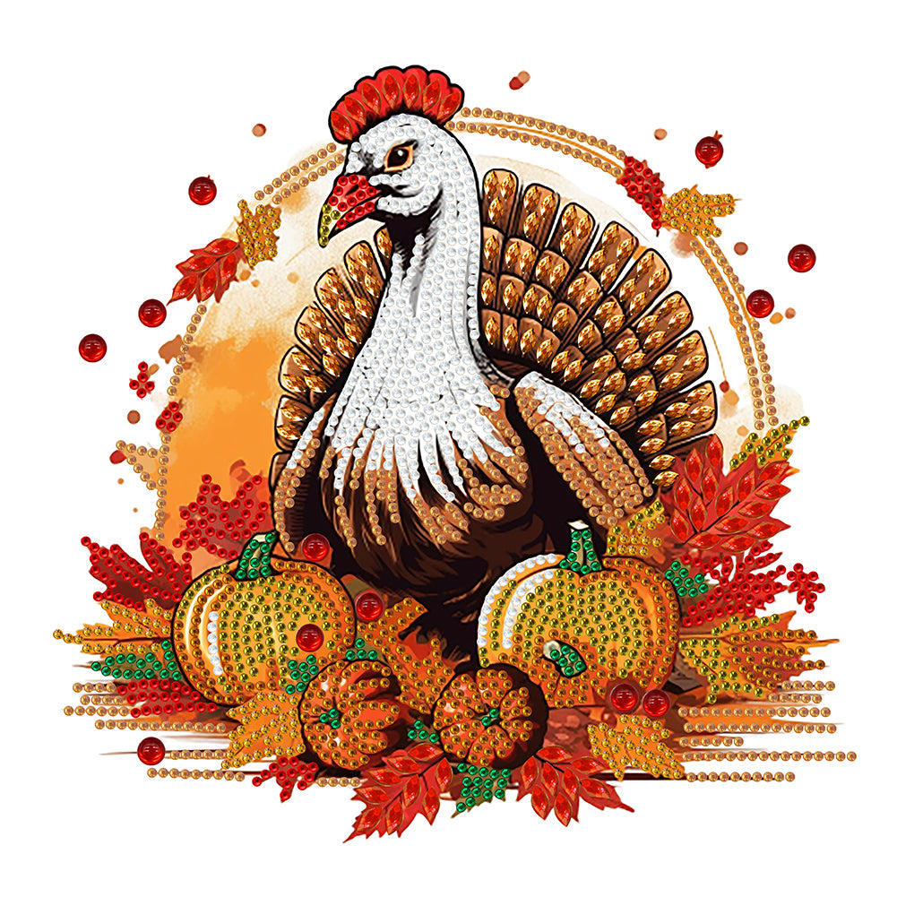 Diamond Painting - Partial Special Shaped - pumpkin turkey (30*30CM)