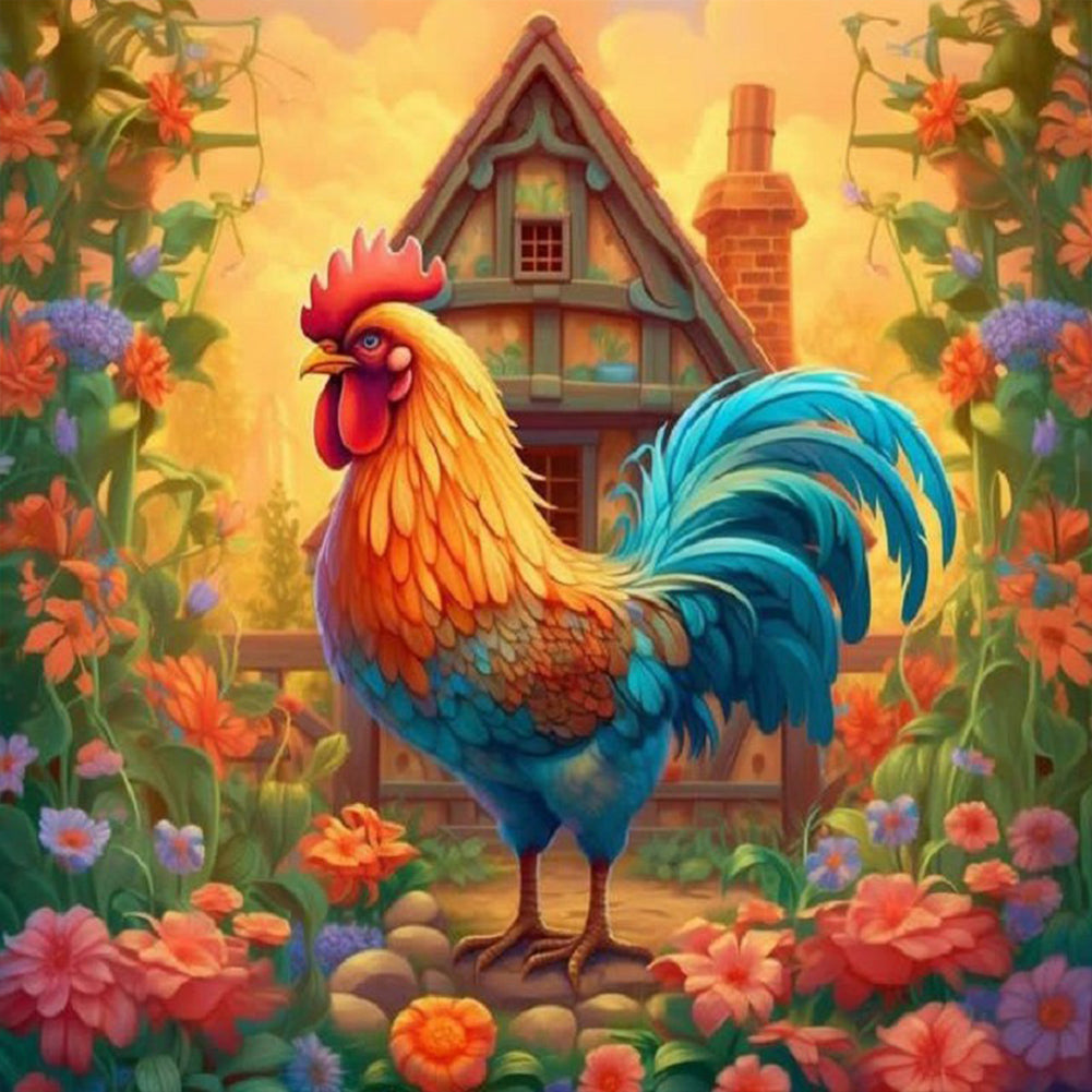 Diamond Painting - Full Round - Rooster (30*30CM)