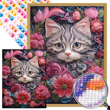 Load image into Gallery viewer, AB Diamond Painting - Full Round - flower cat (30*40CM)
