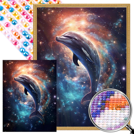 AB Diamond Painting - Full Round - galaxy dolphin (30*40CM)