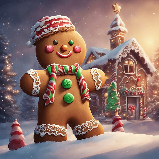 AB Diamond Painting - Full Round - Ginger Cookies and Candy House (40*40CM)