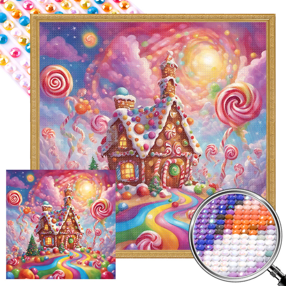 AB Diamond Painting - Full Round - Ginger Cookies and Candy House (40*40CM)